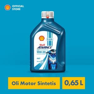 Oli Motor Shell Advance AX7 10W-30 (0.65L)  –  Synthetic Pelumas Mesin Motor Harian Matic Halus & Perlindungan Maksimal