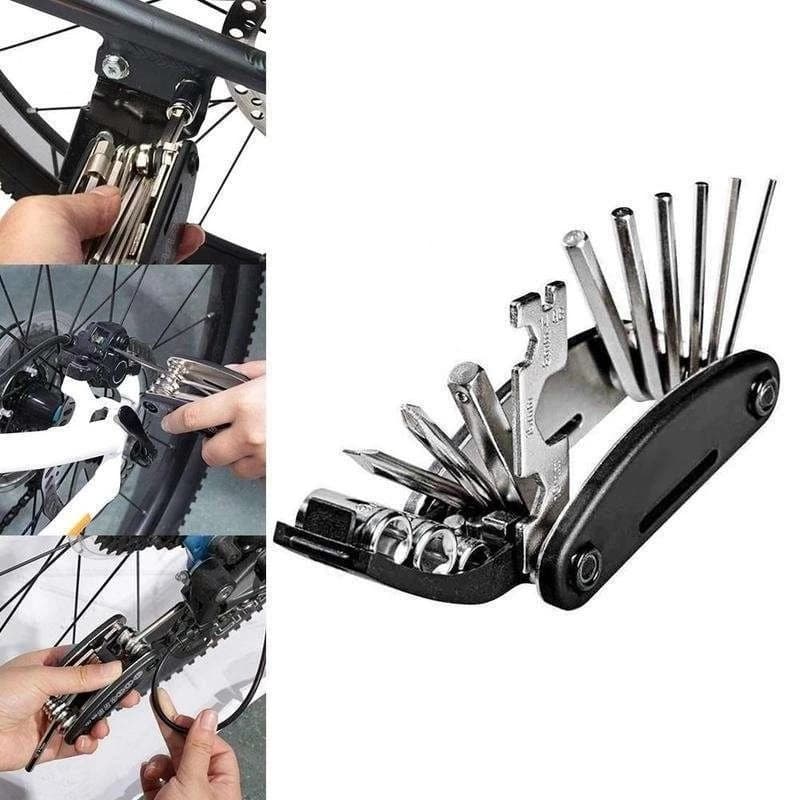 Kunci L Multitool Sepeda 16 in 1 – Alat Servis Sepeda Praktis & Lengkap Lipat Praktis