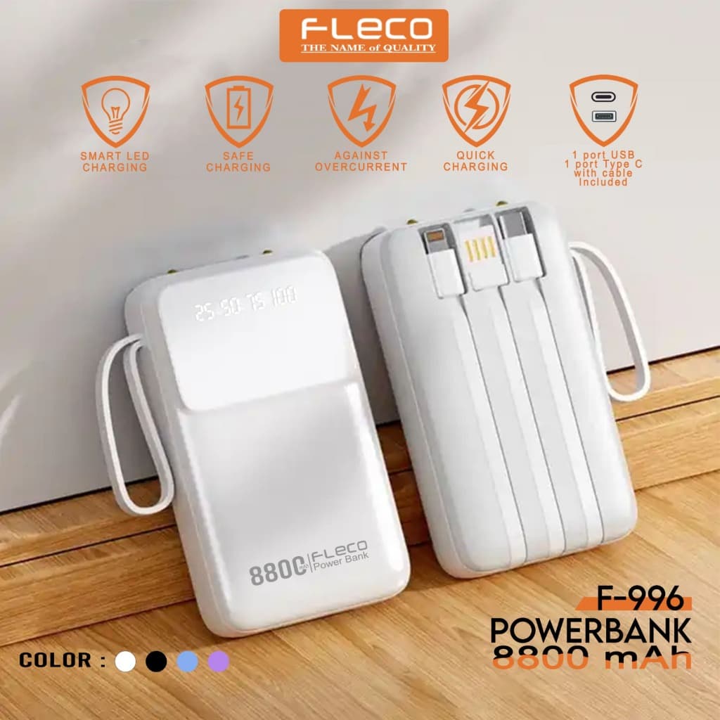 NexTrove N7 Power Bank Fast Charging 22.5W 20000mAh - Built in Cable (Lightning & Type - C) LED Display Compact Mini