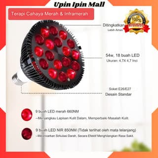 Lampu Fisioterapi Infrared Light Therapy 660nm 850nm Physiotherapy Healthcare Lamp 54W
